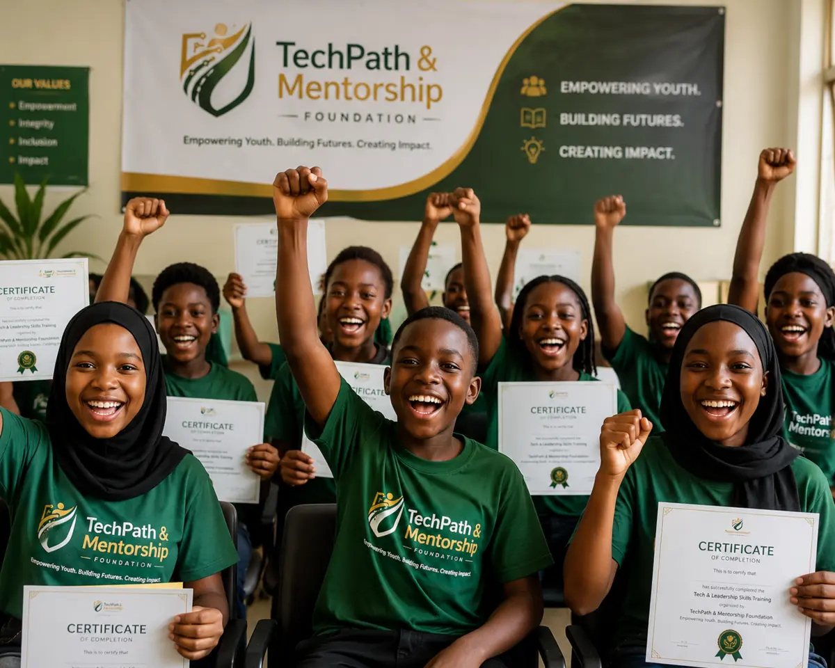 TechPath learners celebrating completion of a training program