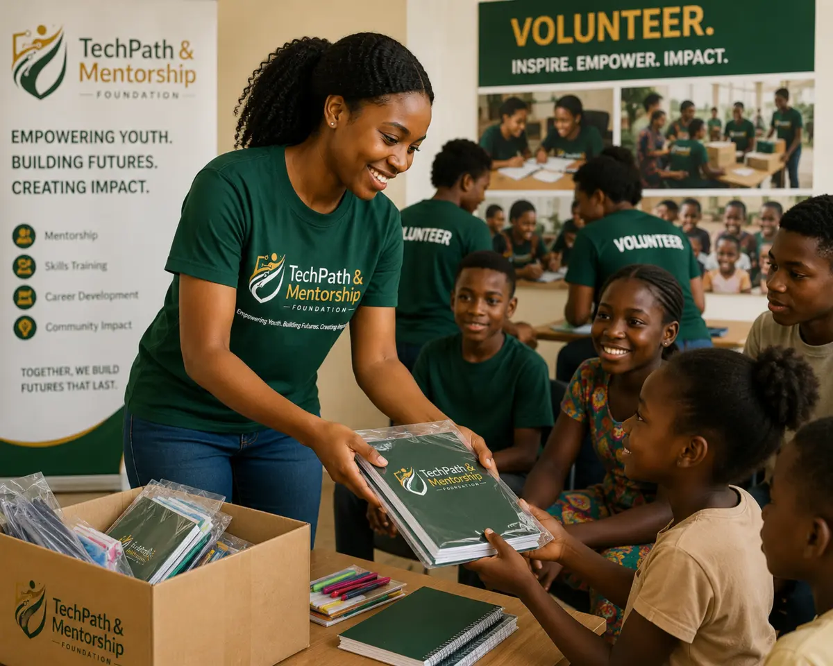 A TechPath volunteer guiding learners